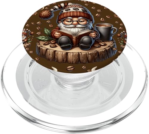Brown Coffee Bean Decor For Librarian With Book Lover Gnome PopSockets PopGrip für MagSafe Brown Coffee Bean Decor For Librarian With Book Lover Gnome PopSockets PopGrip für MagSafe von Funny Gnome Coffee Accessories & Book Lover Gifts