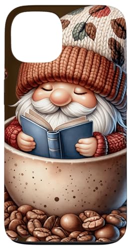 Coffee And Book Reading Accessories For Book Lovers Gnome Hülle für iPhone 13 von Funny Gnome Coffee Accessories & Book Lover Gifts
