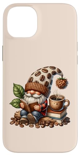 Coffee And Book Reading Accessories For Book Lovers Gnome Hülle für iPhone 14 Plus von Funny Gnome Coffee Accessories & Book Lover Gifts