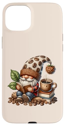 Coffee And Book Reading Accessories For Book Lovers Gnome Hülle für iPhone 15 Plus von Funny Gnome Coffee Accessories & Book Lover Gifts