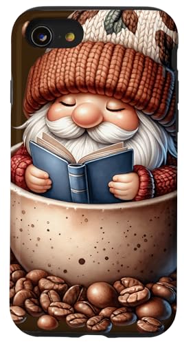 Coffee And Book Reading Accessories For Book Lovers Gnome Hülle für iPhone SE (2020) / 7 / 8 von Funny Gnome Coffee Accessories & Book Lover Gifts
