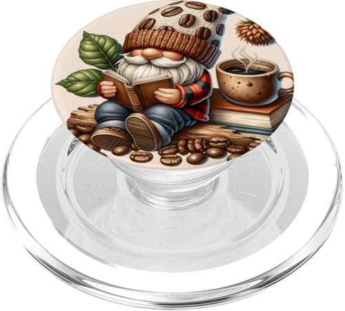 Coffee And Book Reading Accessories For Book Lovers Gnome PopSockets PopGrip für MagSafe Coffee And Book Reading Accessories For Book Lovers Gnome PopSockets PopGrip für MagSafe von Funny Gnome Coffee Accessories & Book Lover Gifts