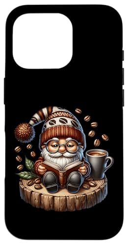 Coffee Gnome Graphic For Teacher And Librarian Funny Reading Hülle für iPhone 16 Pro von Funny Gnome Coffee Accessories & Book Lover Gifts