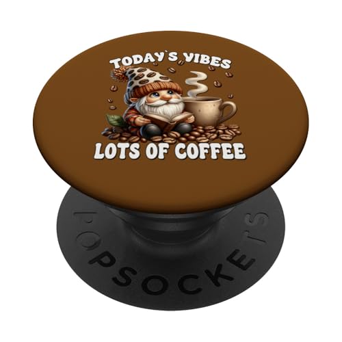 Funny Saying For Book Lovers Librarian Teacher Coffee Gnome PopSockets Klebender PopGrip von Funny Gnome Coffee Accessories & Book Lover Gifts