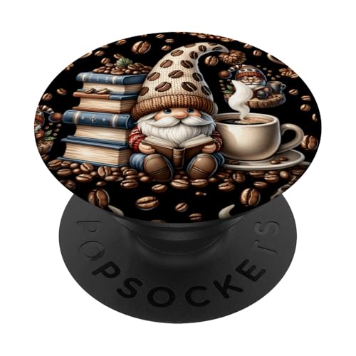 Love Coffee And Books Gnome Decor For Librarian And Teacher PopSockets Klebender PopGrip Love Coffee And Books Gnome Decor For Librarian And Teacher PopSockets Klebender PopGrip von Funny Gnome Coffee Accessories & Book Lover Gifts