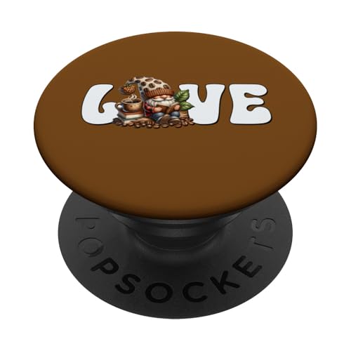 Love Coffee And Reading Book Gnome For Teacher And Librarian PopSockets Klebender PopGrip von Funny Gnome Coffee Accessories & Book Lover Gifts