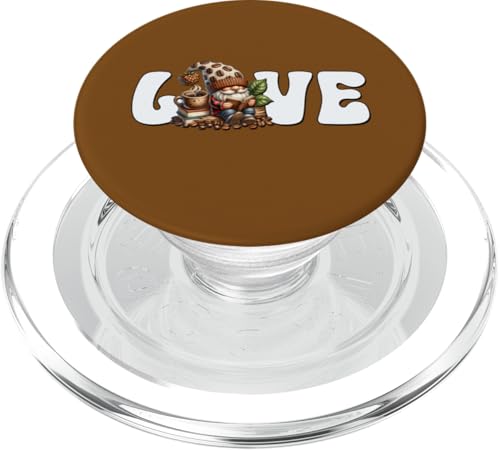 Love Coffee And Reading Book Gnome For Teacher And Librarian PopSockets PopGrip für MagSafe von Funny Gnome Coffee Accessories & Book Lover Gifts