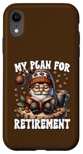 Retired Teacher Gnome Coffee And Books For Funny Retirement Hülle für iPhone XR von Funny Gnome Coffee Accessories & Book Lover Gifts