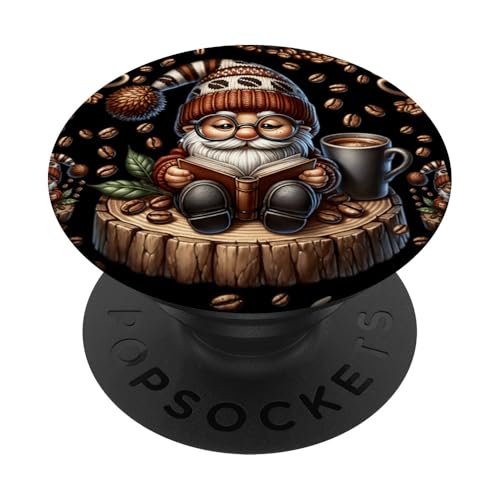 Teacher Coffee And Book Reading Gnome Patterns For Librarian PopSockets Klebender PopGrip Teacher Coffee And Book Reading Gnome Patterns For Librarian PopSockets Klebender PopGrip von Funny Gnome Coffee Accessories & Book Lover Gifts