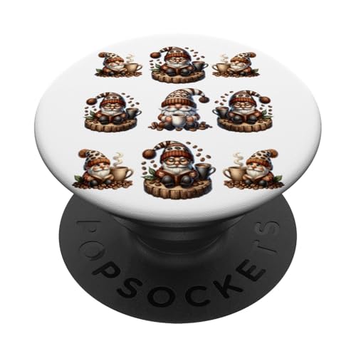 Teacher Coffee Graphic For Women Funny Gnomes For Coffee Mom PopSockets Klebender PopGrip von Funny Gnome Coffee Accessories & Book Lover Gifts