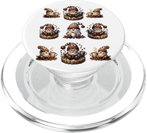 Teacher Coffee Graphic For Women Funny Gnomes For Coffee Mom PopSockets PopGrip für MagSafe von Funny Gnome Coffee Accessories & Book Lover Gifts