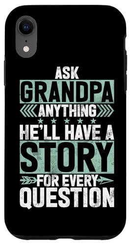 Frag Opa alles, er hat für jede Frage eine Geschichte Hülle für iPhone XR Frag Opa alles, er hat für jede Frage eine Geschichte Hülle für iPhone XR von Funny Grandpa Vintage Father's Day Gifts Granddad