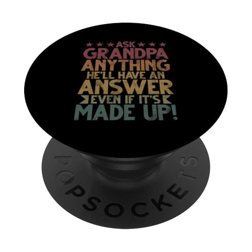 Frag Opa alles, er wird eine Antwort haben, auch wenn sie erfunden ist PopSockets Klebender PopGrip Frag Opa alles, er wird eine Antwort haben, auch wenn sie erfunden ist PopSockets Klebender PopGrip von Funny Grandpa Vintage Father's Day Gifts Granddad