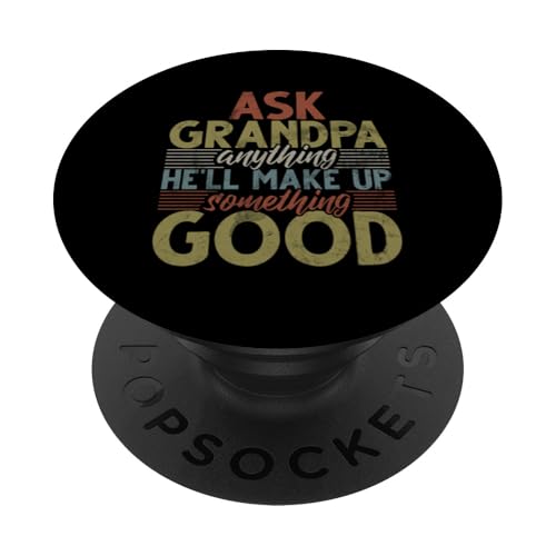 Frag Opa alles, er wird sich etwas Gutes einfallen lassen, Retro PopSockets Klebender PopGrip Frag Opa alles, er wird sich etwas Gutes einfallen lassen, Retro PopSockets Klebender PopGrip von Funny Grandpa Vintage Father's Day Gifts Granddad