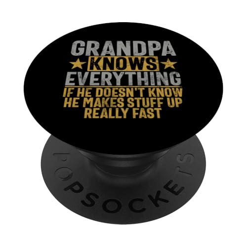 Opa weiß alles Lustiges Vatertags-Pops PopSockets Klebender PopGrip von Funny Grandpa Vintage Father's Day Gifts Granddad