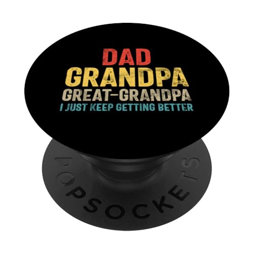 Papa Opa Urgroßvater Ich werde einfach immer besser Retro PopSockets Klebender PopGrip Papa Opa Urgroßvater Ich werde einfach immer besser Retro PopSockets Klebender PopGrip von Funny Grandpa Vintage Father's Day Gifts Granddad