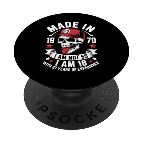 55. Geburtstag Totenkopf Design Männer Frauen Geboren 1970 PopSockets Klebender PopGrip 55. Geburtstag Totenkopf Design Männer Frauen Geboren 1970 PopSockets Klebender PopGrip von Funny Graphic Tees For Women Men Kids