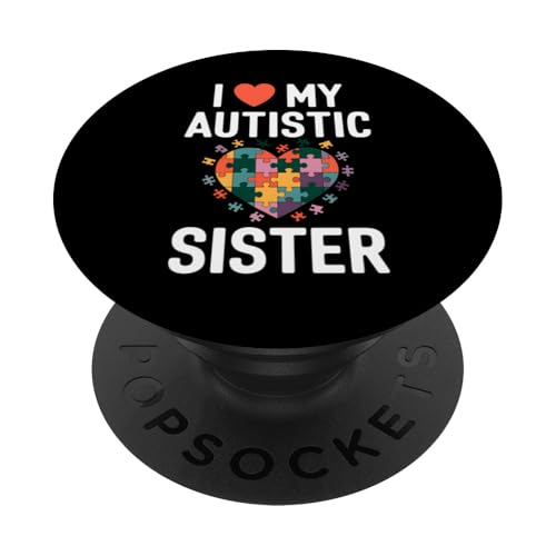 Awareness Love My Autistic Sister Puzzle Herz PopSockets Klebender PopGrip von Funny Graphic Tees For Women Men Kids
