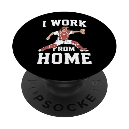 Baseballfänger, Arbeit von zu Hause, lustiges Sport-Geschenk PopSockets Klebender PopGrip von Funny Graphic Tees For Women Men Kids