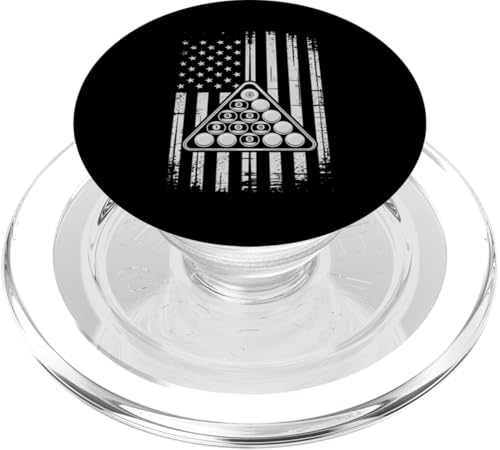 Billardbälle USA Flagge Billardspieler Geschenk PopSockets PopGrip für MagSafe von Funny Graphic Tees For Women Men Kids