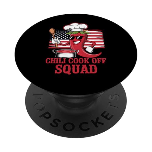 Chili CookOff Squad Lustige Chili Chef USA Flagge Geschenk PopSockets Klebender PopGrip Chili CookOff Squad Lustige Chili Chef USA Flagge Geschenk PopSockets Klebender PopGrip von Funny Graphic Tees For Women Men Kids