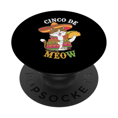 Cinco De Mayo Katzenliebhaber Fiesta Party Geschenk Miau PopSockets Klebender PopGrip Cinco De Mayo Katzenliebhaber Fiesta Party Geschenk Miau PopSockets Klebender PopGrip von Funny Graphic Tees For Women Men Kids