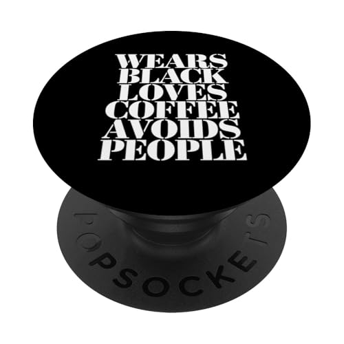 Geschenk für Kaffeeliebhaber, trägt liebt Kaffee vermeidet Menschen PopSockets Klebender PopGrip Geschenk für Kaffeeliebhaber, trägt liebt Kaffee vermeidet Menschen PopSockets Klebender PopGrip von Funny Graphic Tees For Women Men Kids