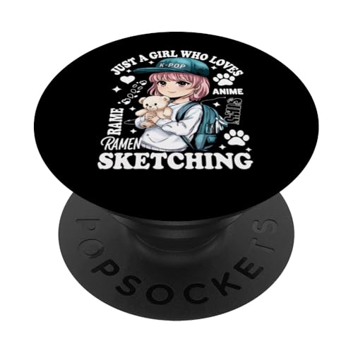 KPOP Girl Anime Lover Ramen Nudeln Skizzieren Kawaii PopSockets Klebender PopGrip KPOP Girl Anime Lover Ramen Nudeln Skizzieren Kawaii PopSockets Klebender PopGrip von Funny Graphic Tees For Women Men Kids