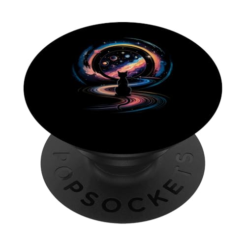 Katze, Weltraum, Planeten, Universum, Nebel, Astronom, Kitty PopSockets Klebender PopGrip von Funny Graphic Tees For Women Men Kids