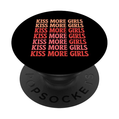 Kiss More Girls Lustiges Valentinstags-Motiv PopSockets Klebender PopGrip Kiss More Girls Lustiges Valentinstags-Motiv PopSockets Klebender PopGrip von Funny Graphic Tees For Women Men Kids