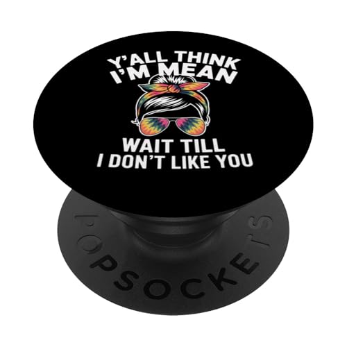 Mean Ssunglasses Messy Bun, Batik-Haarfarbe, lustiges Geschenk PopSockets Klebender PopGrip Mean Ssunglasses Messy Bun, Batik-Haarfarbe, lustiges Geschenk PopSockets Klebender PopGrip von Funny Graphic Tees For Women Men Kids