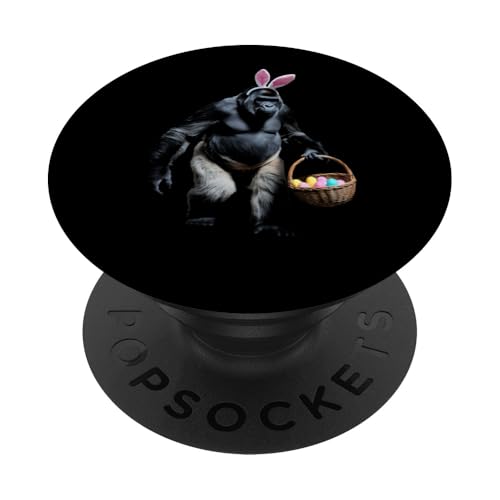 Oster-Gorillaaffe mit Hasenkorb Eier PopSockets Klebender PopGrip Oster-Gorillaaffe mit Hasenkorb Eier PopSockets Klebender PopGrip von Funny Graphic Tees For Women Men Kids