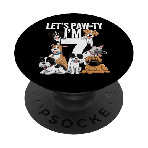 Party-Dekoration für Hundeliebhaber zum 7. Geburtstag PopSockets Klebender PopGrip von Funny Graphic Tees For Women Men Kids