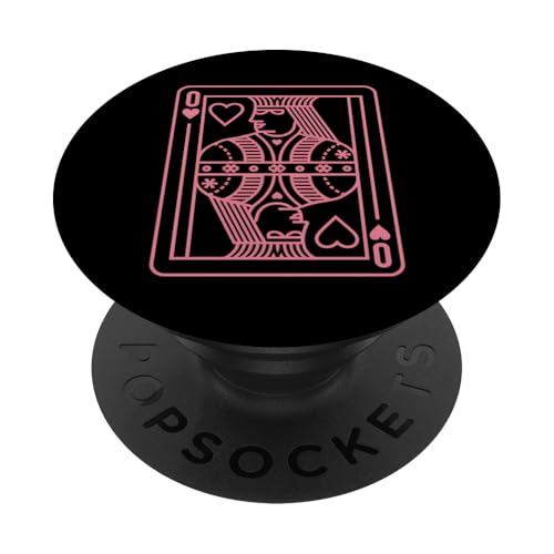 Queen Hearts Spielkarte Casino Poker Gambler Geschenk PopSockets Klebender PopGrip Queen Hearts Spielkarte Casino Poker Gambler Geschenk PopSockets Klebender PopGrip von Funny Graphic Tees For Women Men Kids