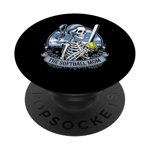 Softball Mutter Skelett Halloween Kostüm Sport Geschenk PopSockets Klebender PopGrip Softball Mutter Skelett Halloween Kostüm Sport Geschenk PopSockets Klebender PopGrip von Funny Graphic Tees For Women Men Kids