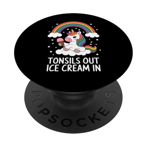 Tonsillektomie Einhorn Regenbogen Well Soon Geschenk PopSockets Klebender PopGrip Tonsillektomie Einhorn Regenbogen Well Soon Geschenk PopSockets Klebender PopGrip von Funny Graphic Tees For Women Men Kids