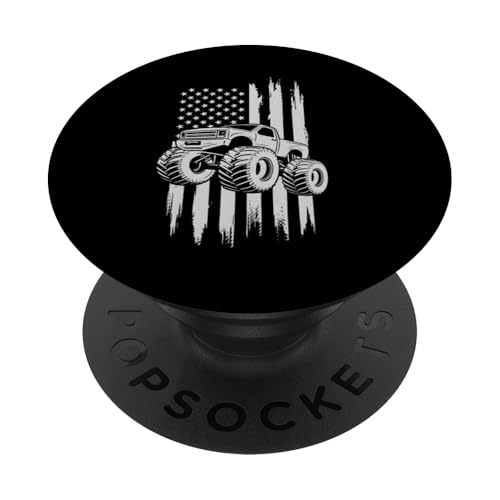 Truck Amerikanische Flagge 4x4 Offroad Mudding Geschenk PopSockets Klebender PopGrip von Funny Graphic Tees For Women Men Kids
