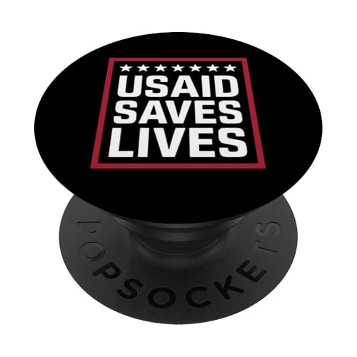 USAID Saves Lives Amerikanische Flagge Geschenk 4. Juli PopSockets Klebender PopGrip von Funny Graphic Tees For Women Men Kids