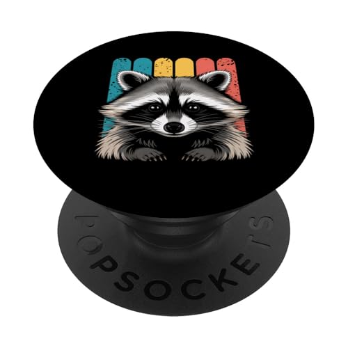 Waschbär Gesicht Retro Vintage Used-Look Lustiges Waldtier PopSockets Klebender PopGrip Waschbär Gesicht Retro Vintage Used-Look Lustiges Waldtier PopSockets Klebender PopGrip von Funny Graphic Tees For Women Men Kids