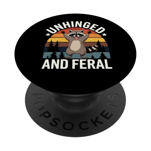 Waschbär Unhinged Feral Funny Raccoon Lover Gift PopSockets Klebender PopGrip Waschbär Unhinged Feral Funny Raccoon Lover Gift PopSockets Klebender PopGrip von Funny Graphic Tees For Women Men Kids