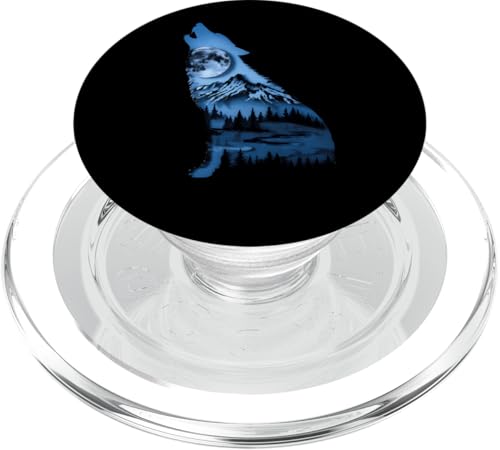 Wolf heult am Berg Natur Wildlife Lover Geschenk PopSockets PopGrip für MagSafe von Funny Graphic Tees For Women Men Kids