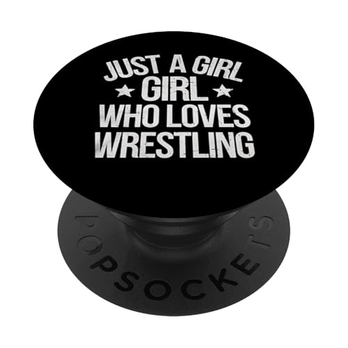 Wrestling-Mädchen, das Wrestling liebt PopSockets Klebender PopGrip von Funny Graphic Tees For Women Men Kids