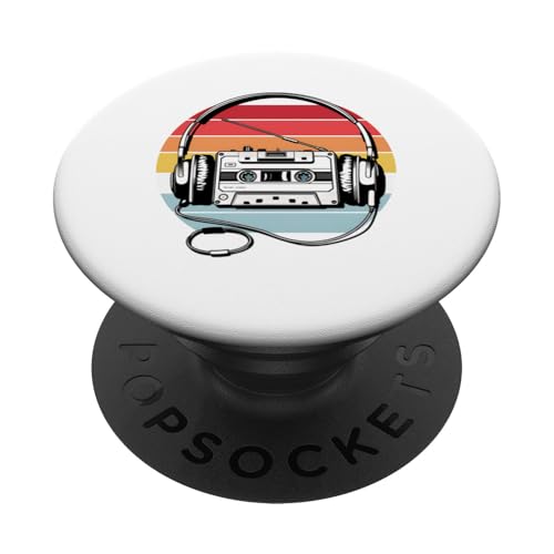 Kassette Retro Vintage Musik Liebhaber Kopfhörer Sonnenuntergang PopSockets Klebender PopGrip Kassette Retro Vintage Musik Liebhaber Kopfhörer Sonnenuntergang PopSockets Klebender PopGrip von Funny Graphic Tees For Women and Men