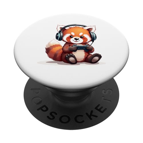 Red Panda Gaming Kopfhörer Gamer Geschenk Video Game Controller PopSockets Klebender PopGrip Red Panda Gaming Kopfhörer Gamer Geschenk Video Game Controller PopSockets Klebender PopGrip von Funny Graphic Tees For Women and Men