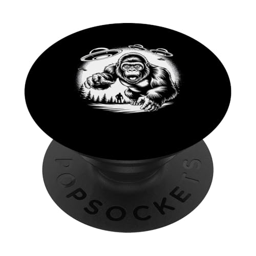 Bigfoot Sasquatch UFO Abduktion Funny Forest Camping Wandern PopSockets Klebender PopGrip Bigfoot Sasquatch UFO Abduktion Funny Forest Camping Wandern PopSockets Klebender PopGrip von Funny Graphic Tees Women Men Kids