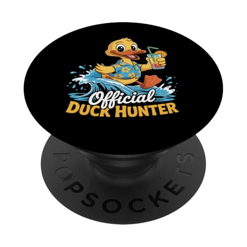 Entenjagd-Geschenk, offizielles Entenjäger, lustiges Entengeschenk PopSockets Klebender PopGrip Entenjagd-Geschenk, offizielles Entenjäger, lustiges Entengeschenk PopSockets Klebender PopGrip von Funny Graphic Tees Women Men Kids