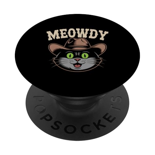 Katze Cowboy Western Meowdy Kitty Lustiges Kätzchen Haustier Liebhaber Geschenk PopSockets Klebender PopGrip Katze Cowboy Western Meowdy Kitty Lustiges Kätzchen Haustier Liebhaber Geschenk PopSockets Klebender PopGrip von Funny Graphic Tees Women Men Kids