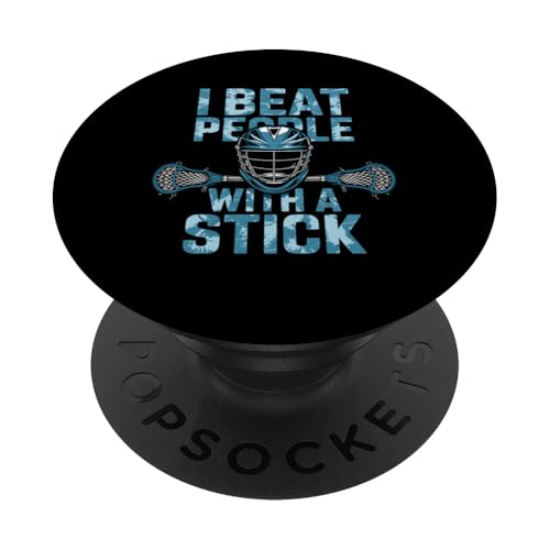 Lacrosse-Spieler schlagen Leute mit einem Stock Lustiges Lacrosse PopSockets Klebender PopGrip Lacrosse-Spieler schlagen Leute mit einem Stock Lustiges Lacrosse PopSockets Klebender PopGrip von Funny Graphic Tees Women Men Kids
