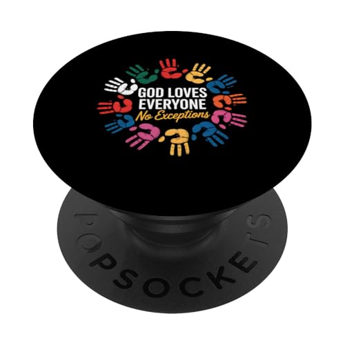 Loves Everyone Exceptions Christliches Geschenk PopSockets Klebender PopGrip Loves Everyone Exceptions Christliches Geschenk PopSockets Klebender PopGrip von Funny Graphic Tees Women Men Kids