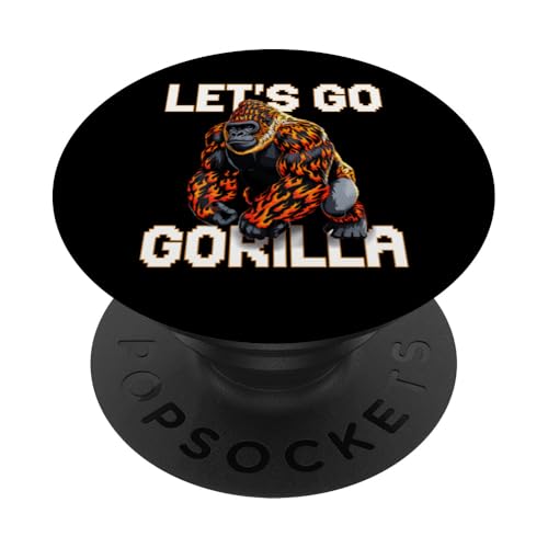 Lustiger Affenaffe, Motiv Gorilla Flame, pixelig, zum Mitnehmen PopSockets Klebender PopGrip Lustiger Affenaffe, Motiv Gorilla Flame, pixelig, zum Mitnehmen PopSockets Klebender PopGrip von Funny Graphic Tees Women Men Kids